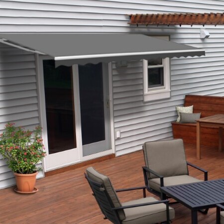 Aleko ALEKO AW10X8GY80 Home Patio Canopy Awning 10 x 8 Feet Grey Color AW10X8GY80